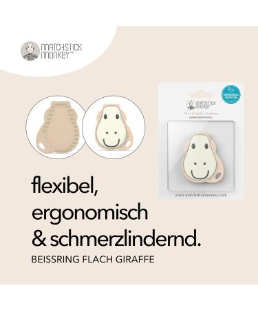 Matchstick Monkey GIGI Giraffe Flat Face Teether - Antimicrobial Silicone BPA-Free Dental Aid for 3 Months+ - Orange Bite Ring - Buy Online on GoSupps.com