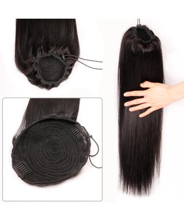Ponytail Extensions Clip In Ponytail hairpieces Natural Black Straight Human Hair Ponytail Drawstring Ponytails Extension for Black Women Brazilian Straight Remy Hair for Women(Size:26inches 150g) 26inches 150g Drawstring - Buy Online on GoSupps.com