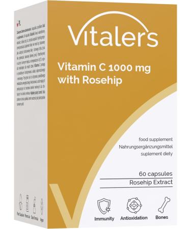 Vitaler's Vitamine C avec Cynorhodon 1000 mg 60 g lules V gan 2 mois de cure Sans conservateurs Composition pure - Buy Online on GoSupps.com
