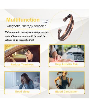 3500 Gauss Magnetic Arthritis Bracelets - 2PC Copper Bracelets for Pain Relief & Improved Blood Circulation | Unisex - Buy Online on GoSupps.com