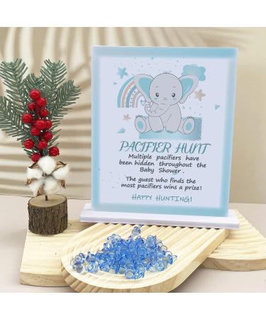 51 Pcs Baby Shower Games Set with Baby Pacifier Hunt Sign and Blue Boho Elephant Theme - Fun and Easy Activity - Buy Online on GoSupps.com