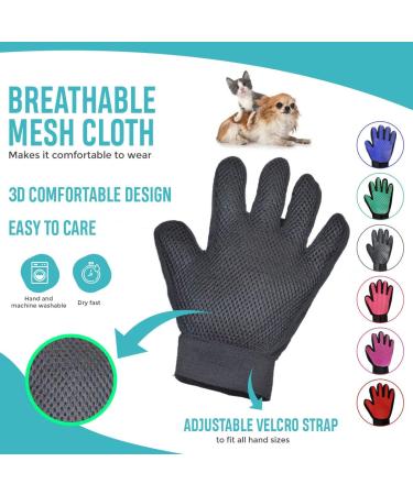 Pet Grooming Glove Pet Hair Remover Mitt Moulting - Deshedding Brush Glove - Soft Silicone Tips for Gentle Massage For Cats & Dogs with Long & Short Fur (Purple Right) Purple Right - Buy Online on GoSupps.com