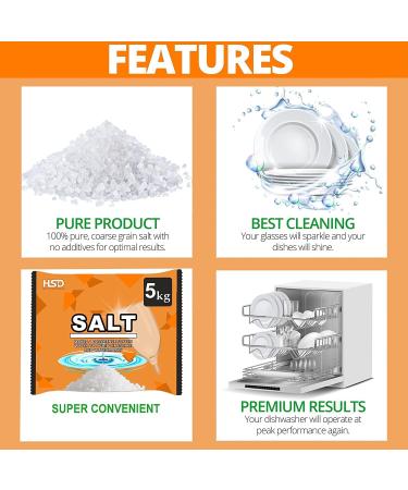 dishwasher salt 5kg powerful crystal limescale remover on your glassware and water softener life & improving its performance 99% purity (2 pack) - Buy Online on GoSupps.com