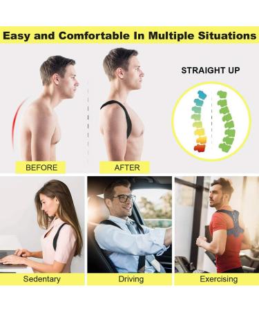 Posture Corrector for Men & Women - Adjustable Upper Back Brace for Neck Back & Shoulder Support - Universal Fit - Buy Online on GoSupps.com