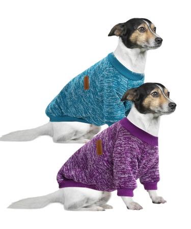 Hualisiji 4xl dog sweater Large dog sweatshirt hood for large dogs warm and light to wear with a soft texture elasticity (blue+purple) 2PCs blue+purple 4xl