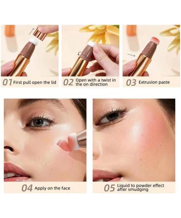 Highlighter Wand - 15ml Multifunctional Bronzer Pen Makeup Creamy Texture Highlighting Shade Makeup with Air Cushion Applicator Coatuiyo - Buy Online on GoSupps.com