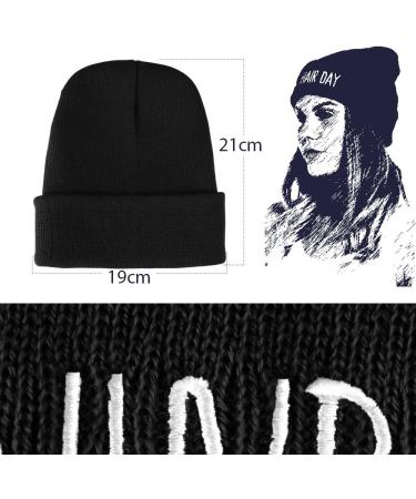 Shop Aoner 'Bad Hair Day' Beanie Hat - Winter Knit Cap with Embroidery | Hip-Hop Style Black with White Text - Buy Online on GoSupps.com