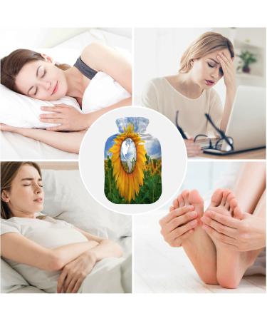 Sunflower World Hot Water Bottle - 2L Soft Fleece Cover for Hot & Cold Compresses - International Shipping Available - Buy Online on GoSupps.com