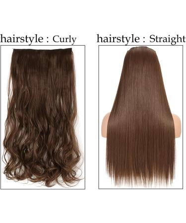 Hair Extensions Straight Hair Extensions 24" Long Straight One Piece 5Clips Clip in Hair Extensions Synthetic Hairpieces for Woman Hair Pieces(SG66 H12-24) 24inches SG66 H12-24 - Buy Online on GoSupps.com