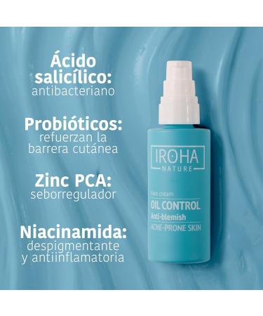 Sensalia Labs Iroha Nature Oil Control Cream with Salicylic Acid Zinc PCA and Niacinamid Face Cream with AcneTrend reduces pimples and moisture 94 Natural Ingredients Oil Control Cream - Buy Online on GoSupps.com