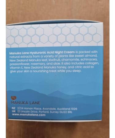 Hyaluronic Acid Night Cream for Face and Neck with Collagen Manuka Honey Plant Extracts & Vitamin E | Plant Based Formula | Carefully formulated to keep your skin healthy! - Buy Online on GoSupps.com