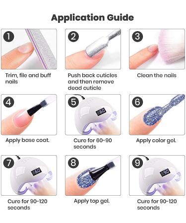 RARJSM Reflective Gel Nail Polish Set of 6 Colors Neon Glitter Pink Sparkle Orange Purple Blue Silver Shimmer Pigments Glitter Flash Disco Effect Nail Gel Polish 7.5ml UV LED Curing for Home Salon Neon Reflective Glitter Set - Buy Online on GoSupps.com