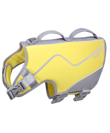 Vivaglory for dogs in a sporty style durable pet security vest comfortable neoprene rescue vests with Velcro fastener yellow Large L: 64-76cm (chest circumference) yellow