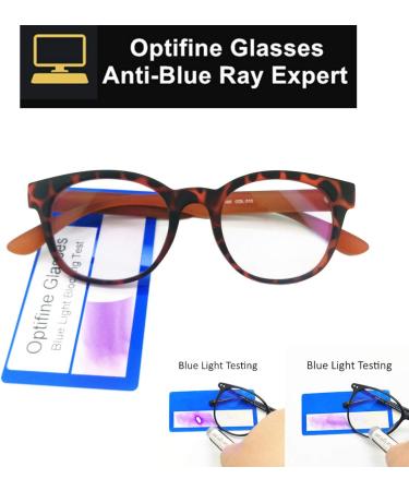 Buy Blue Light Blocking Glasses for Women & Men | Retro Round Tortoise Frame | Computer & Reading Glasses 3.25x - Buy Online on GoSupps.com
