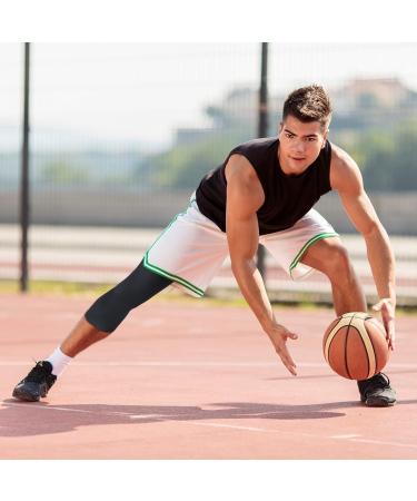 2 Packs Men's 3/4 One Leg Compression Tights - Medium Size | Unisex Athletic Leggings for Basketball Sports - Buy Online on GoSupps.com