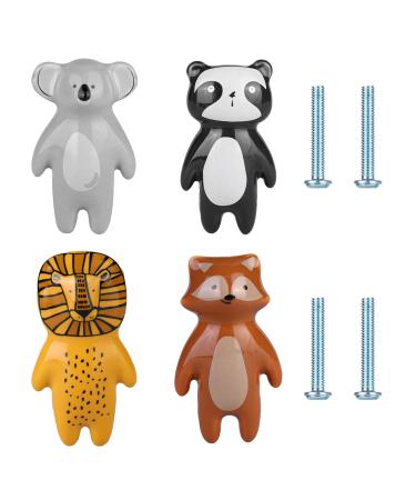 Yoyiag cabinet button animals ceramic furniture buttons children: 4 pieces drawer handles buttons ceramic ceramic ceramic cabinet handles caricature for house kitchen children bedroom cabinet tuer handles - Buy Online on GoSupps.com