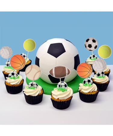 36Pcs Sports Cupcake Toppers Basketball Cupcake Toothpicks Soccer Ball Football Baseball Volleyball Rugby Cake Decorations for Sports Ball Game Theme Baby Shower Birthday Party Decoration Supplies - Buy Online on GoSupps.com