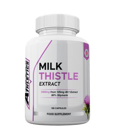 Milk Thistle 180 Capsules - 5000mg 80% Silymarin High Strength - 6 Months Supply One A Day Milk Thistle Supplements - Vegan Made in The UK
