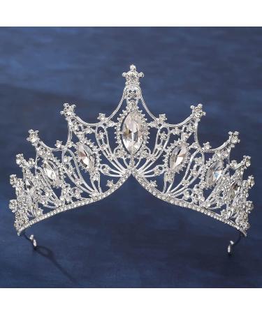 Elegant Wedding Diadem & Crystal Tiara for Brides | Silver Crown with Strass & Jewels | Perfect for Ceremonies Birthdays & Special Occasions - Buy Online on GoSupps.com