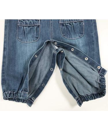 Peacolate Baby Girl Thin Denim Butterfly Overalls 1pc | White Butterfly 12-18M - Buy Online on GoSupps.com