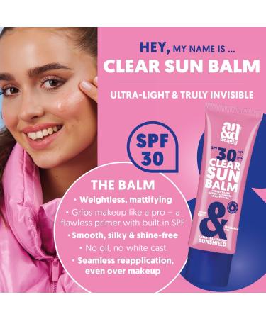 ANDbeauty Clear Sun Balm SPF 30 Invisible facial sun protection with primer effect matte sun balm without fragrances silky soft nongreasy vegan and waterproof 50 ml - Buy Online on GoSupps.com