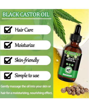 Organic Black Castor Oil - Cold Pressed Hair Growth & Skin Care | 60ML - Eyelashes & Eyebrows Boost - Buy Online on GoSupps.com