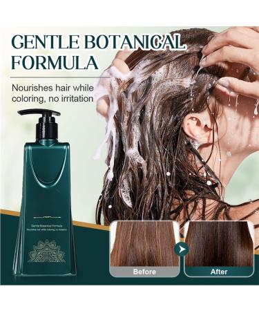 Hair dye set with mild formula and longlasting effect plantbased hair color for gray coverage longlasting hair dye set in one step with nourishing natural shampoo Chestnut Brown - Buy Online on GoSupps.com