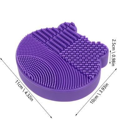 Ipetboom 2 1 Makeup Brush Cleaning Pad Scrubber Silicone Makeup Brush Silicone Holder 2 in 1 Brush Cleaner Pad Makeup Brush Holder Brush Storage Holder Silicone Brush Cleaner 11X10cm Purple - Buy Online on GoSupps.com