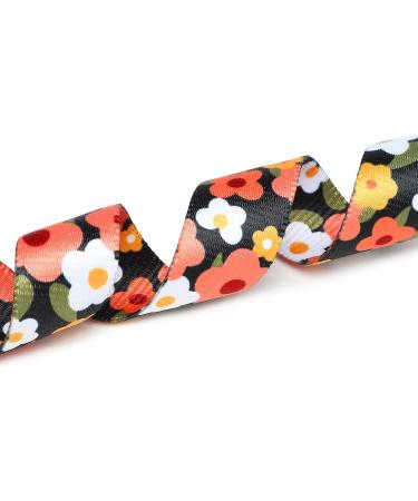 Suredoo Adjustable Soft Nylon Dog Collar for Small & Medium Dogs - Comfortable Flower Orange Design (Neck 25-40 cm Width 1.5 cm) - Buy Online on GoSupps.com