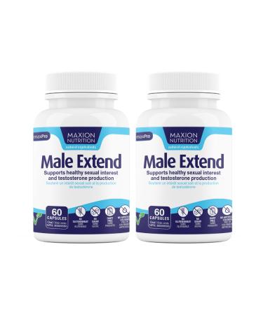 Maxion 2 Pack Male Extend with Tongkat Ali for Sexual Interest Support and Testosterone Booster for Men 60 Capsules (2)