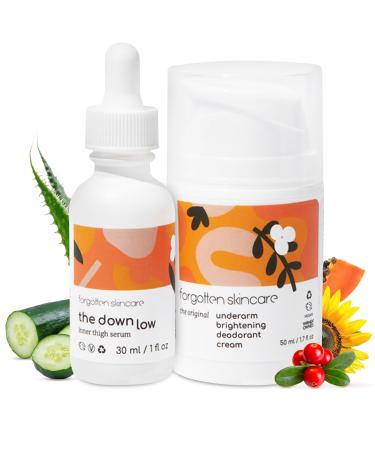 Forgotten Skincare The Original Underarm Brightening Deodorant Cream and The Down Low Inner Thigh Serum