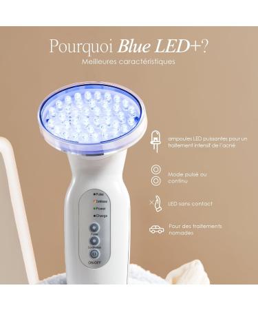 Project E Beauty Blue LED+ Acne Light Therapy | 415nm Blue Photon Beauty LED Therapy Anti Acne Spot Scars Removal Reduce Inflammation Smooth Improving Sensitive Calming Anti Bacteria Facial Device - Buy Online on GoSupps.com