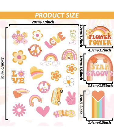 Hippie Theme Temporary Tattoos Stickers - 280pcs Assorted Groovy Designs for Adults & Kids | 70's Theme Body Stickers - Ideal for Hippie Parties & Festivals - Buy Online on GoSupps.com