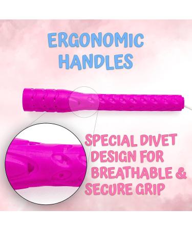 Kids Adjustable Beaded Jump Rope Set - Pain-Free Fun for All Ages - Ideal Party Gift for Boys and Girls - Pink & Blue - 2 Pack - Buy Online on GoSupps.com