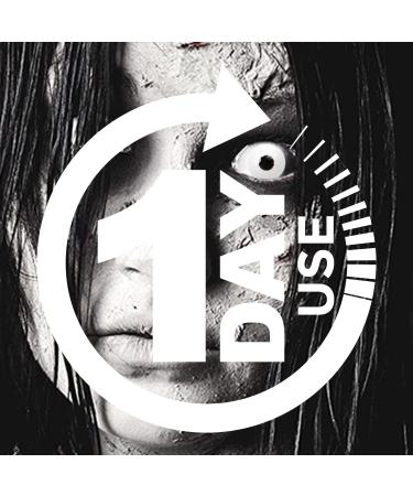 Buy MERALENS White Out Halloween Colored Contact Lenses - 2 Pieces | Cosplay Carnival Zombie Costume Accessories - Buy Online on GoSupps.com