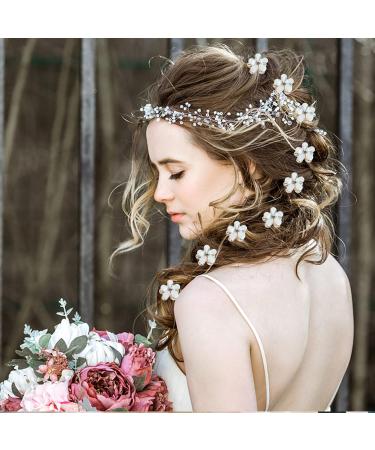 10 Mini Diamond Hair Clips - Small Flower Hair Jewelry for Women & Girls | Perfect for Parties Weddings & Everyday Style - Blue - Buy Online on GoSupps.com