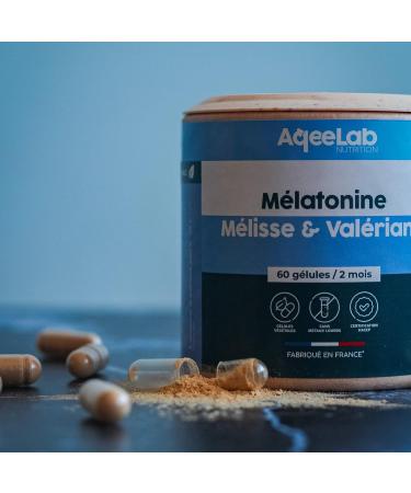 Melatonin & Plants Maximum dosage 60 vegetable capsules 2 months Improves sleep Tested in an independent laboratory Made in France AqeeLab Nutrition: the eco-friendly brand - Buy Online on GoSupps.com