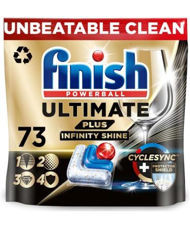 Bundle of Finish Ultimate Plus Infinity Shine Dishwasher 73 Tablets Bundle 1 Dishwasher Freshener 4ml 1 x Rinse Aid 400ml - Buy Online on GoSupps.com