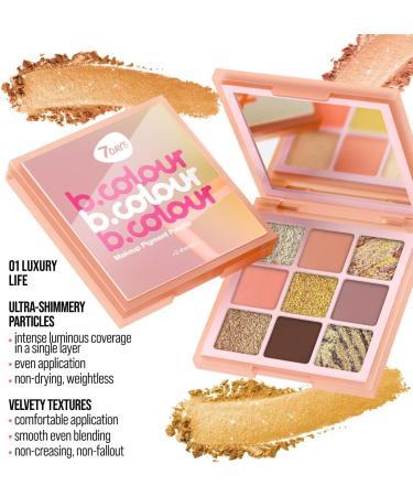7DAYS Eyeshadow Palette | Makeup Eyeshadow Palettes Nude Purple Long Lasting Pigmented Shades with Gold Glitter 9g - Buy Online on GoSupps.com
