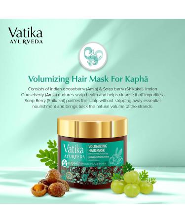 Vatika Ayurveda Volumizing Hair Mask - Indian Gooseberry & Soap Berry Hair Treatment 250g - Volumize Fine Hair, Thickening Salon Formula for Volume & Shine (For Kapha Dosha) - Buy Online on GoSupps.com