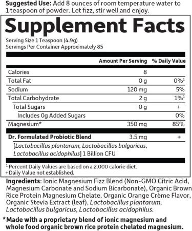 Garden of Life Dr. Formulated Magnesium Powder - Orange Flavor, 14.8 oz (419.5 g) - Natural Muscle Relaxation & Energy Support - Buy Online on GoSupps.com