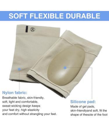 YLYLXIMA Compression Arch Support Sleeves with Gel Pad - Plantar Fasciitis Relief for Flat Feet - Men Women (1 Pair Beige) - Buy Online on GoSupps.com