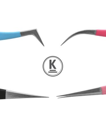 K-Pro Eyelash Extension Tweezers Set - Precision Tools for False Eyelashes & Cosmetics in Stylish Case | International Shipping Available - Buy Online on GoSupps.com