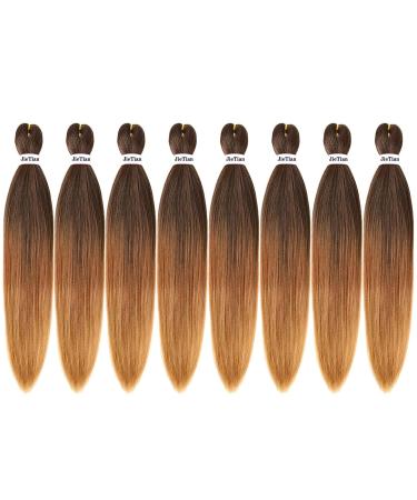 Pre Stretched Ombre Braiding Hair 30 Inch 8 Packs - Soft Yaki Texture Synthetic Extensions (1B/30/27) - Buy Online on GoSupps.com