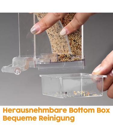 Automatic Bird Feed Dispenser - Acrylic Transparent Parrot Feeder for Budgies Canaries & Finches - Ideal Cage Accessory - Buy Online on GoSupps.com