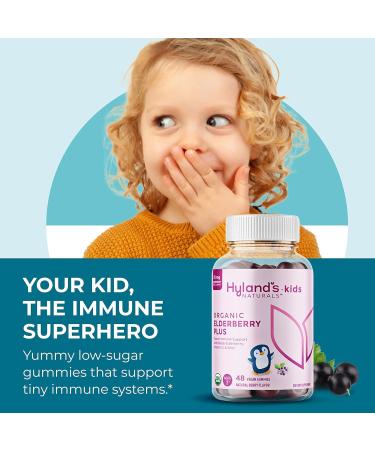 Hyland's Kids Organic Elderberry Plus Immune Support with ZINC & Vitamin C 48 Vegan Gummies + Organic Sleep Aid Calm + Immune Support Melatonin Free Chamomile & Elderberry 60 Vegan Gummies - Buy Online on GoSupps.com