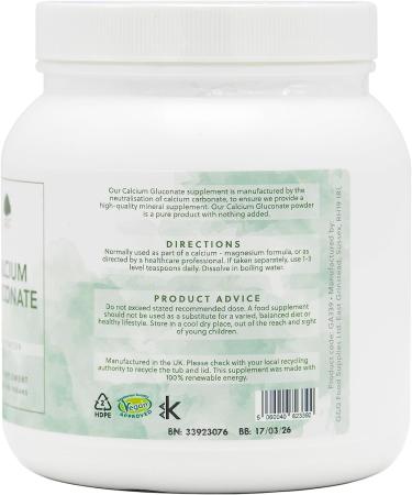 Pure Calcium Gluconate Powder - 350g | G&G Vitamins - Buy Online on GoSupps.com