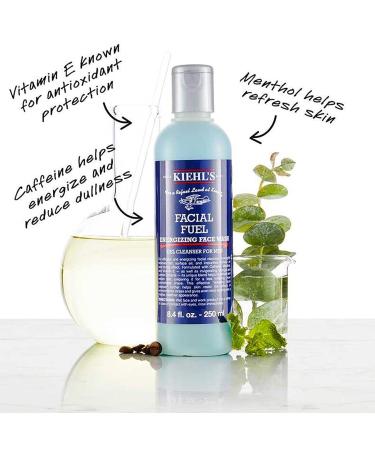 Kiehl's Facial Fuel Energizing Face Wash Gel Cleanser 250ml/8.4oz - Men's Skin Care - Buy Online on GoSupps.com