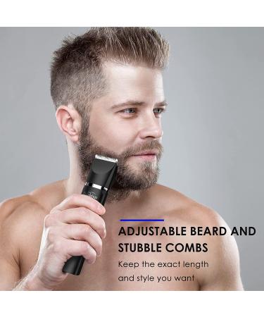 Brightup Men's Body Hair Trimmer - Waterproof Electric Wet/Dry Shaver with LED Light, Cordless & Rechargeable - 4 Blade Heads for Ultimate Male Hygiene - Buy Online on GoSupps.com