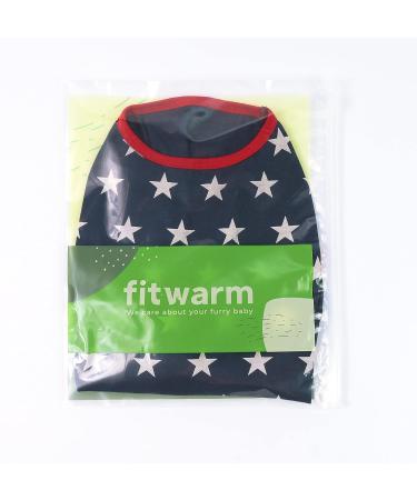 Fitwarm Patriotic Star Dog Shirt - 4th of July Memorial Day Independence Day Holiday Clothes for Small Dogs - Breathable Cotton in Red, Navy Blue, White - Medium - Buy Online on GoSupps.com